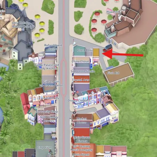 Location of Baby Care Center For Neurodivergent Disneyland Visitors.
