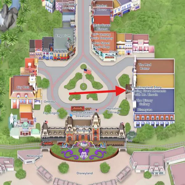 Location of Great Moments With Mr. Lincoln For Neurodivergent Disneyland Visitors.