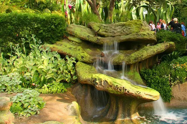 Pixie Hollow waterfall at Disneyland