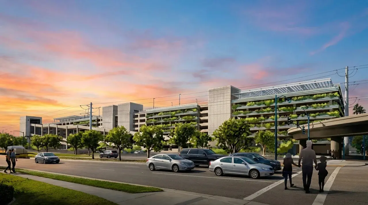 Artistic rendition of the eastern gateway at Disneyland