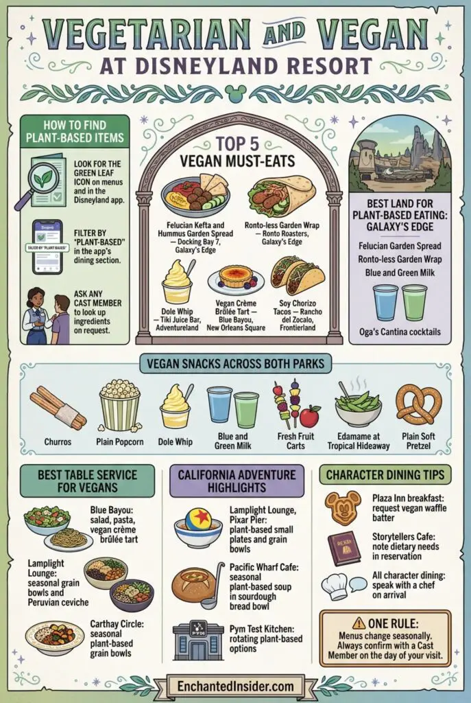 Vegan and Vegetarian Options Infographic at the Disneyland Resort
