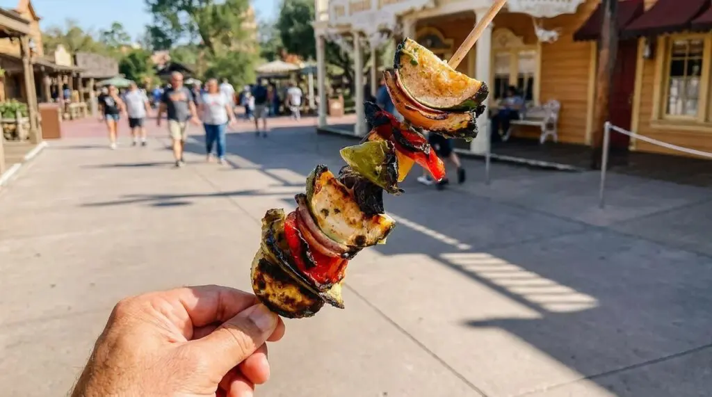 Low Calorie Vegetable Skewer at Bengal Barbecue, Disneyland