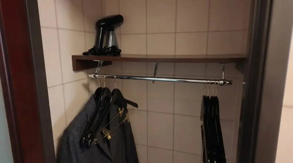 Closet space at the Hotel Lulu in Anaheim