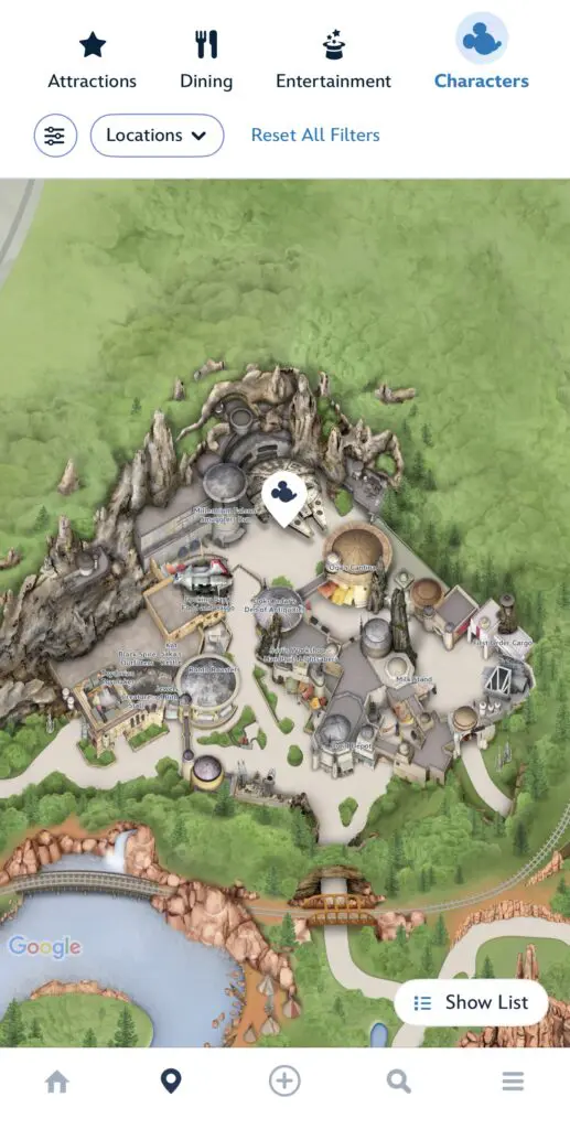 How To Access the Disneyland App to locate Darth Vader appearance times.