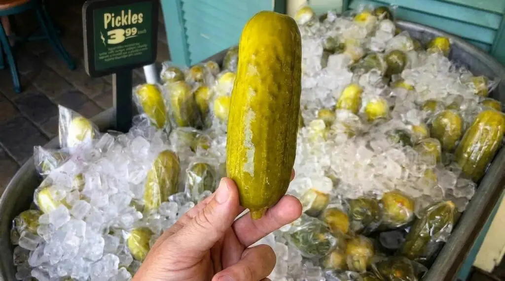 Holding a Disneyland Giant Pickle
