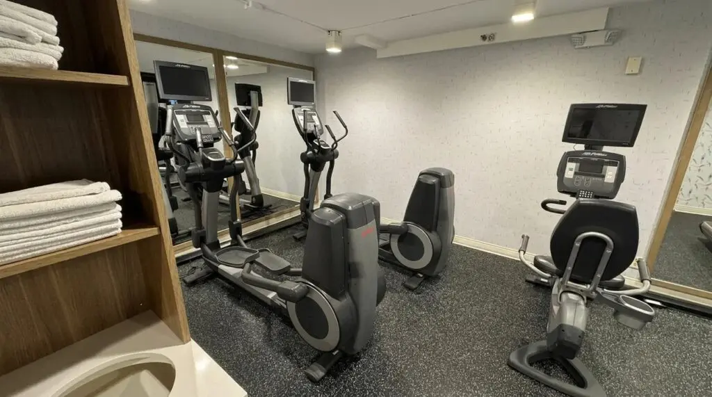 Ellipticals Hotel gym at the Hotel Lulu in Anaheim.