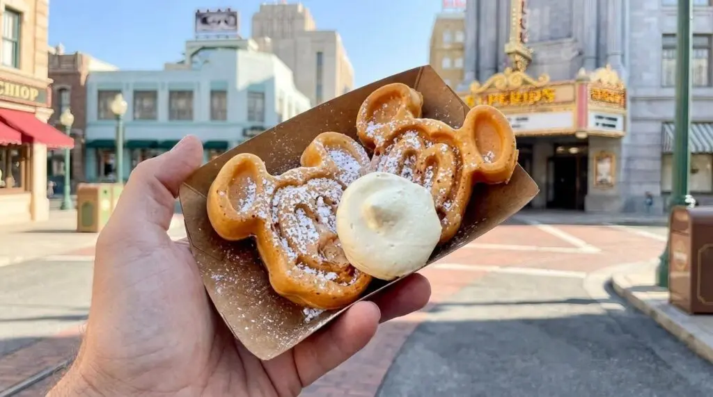 Mickey 70th Anniversary Celebration waffles at Schmoozies