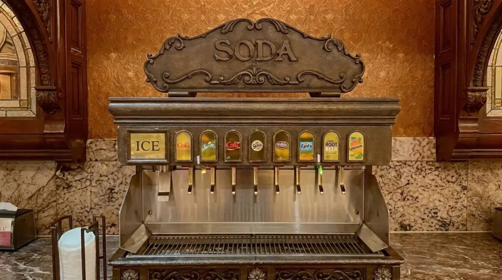 Soda fountain selection at Plaza Inn, Disneyland Resort