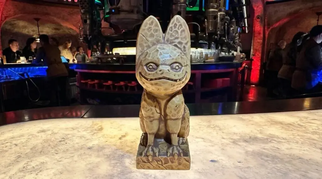 Grinning Loth-Cat Souvenir Cup at Oga's Cantina at disneyland Resort.