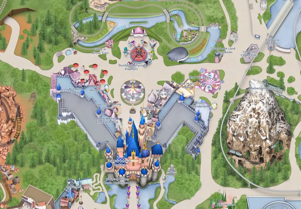 Map of Fantasyland at Disneyland