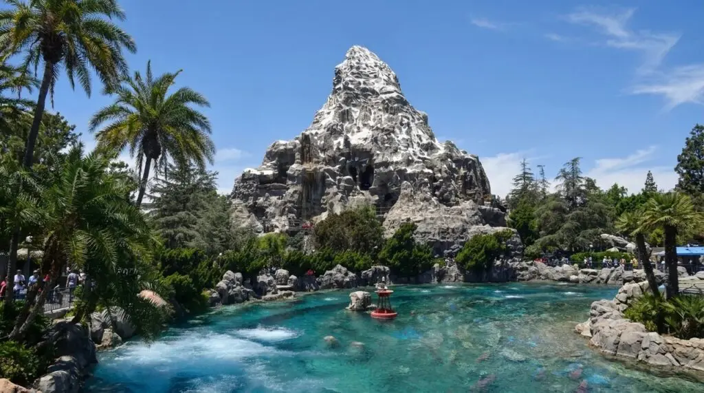 Matterhorn Bobsleds at Disneyland Resort view from Finding Nemo ride.