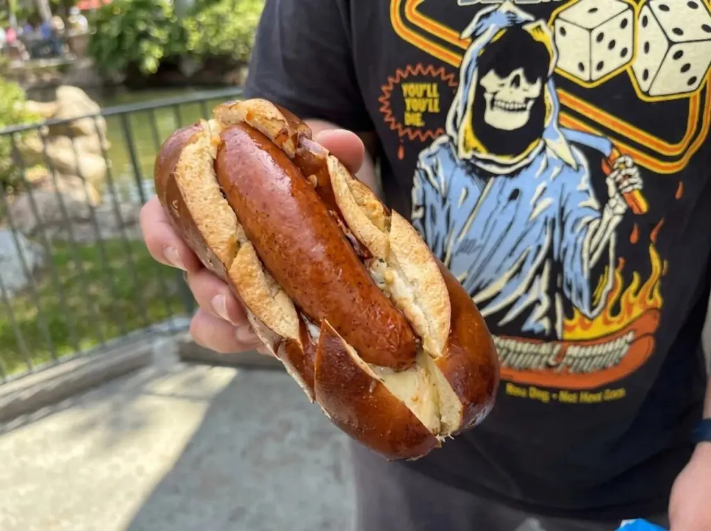 Garlic Bread Bratwurst Hack Secret Menu Item at Disneyland Resort
